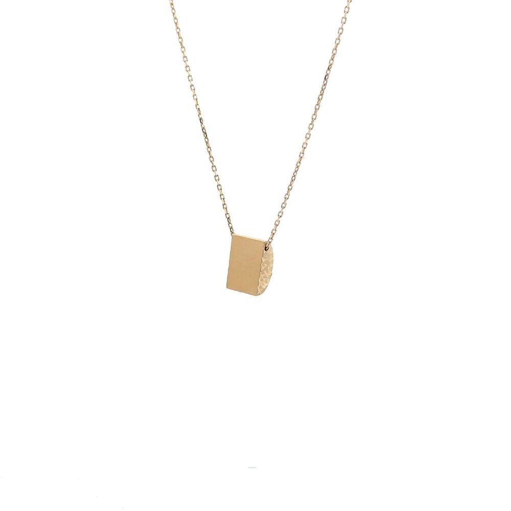 18K Gold Necklace Chain 16.50" with Rectangle Pendant 1.74grams - Picture 4 of 6